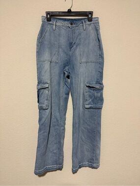 Cargo Light Blue Women's Straight Leg Cargo Jeans
